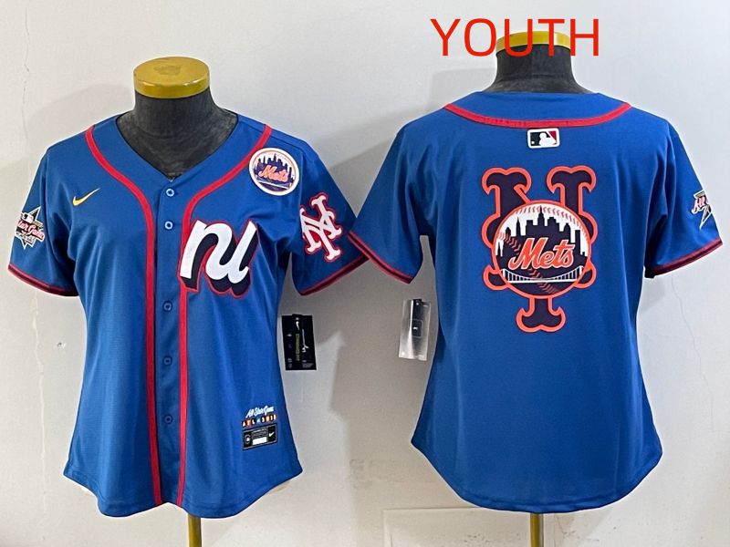 Youth 2025 New York Mets Blank Blue All star Nike MLB Jersey style 05
